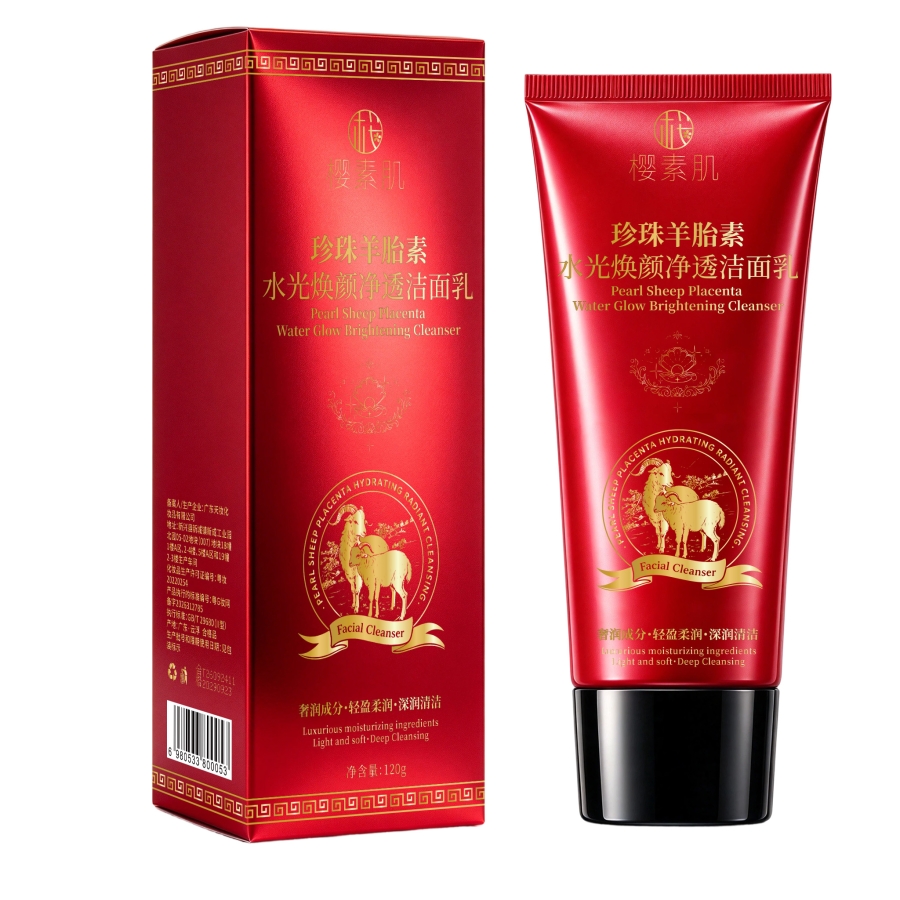 樱素肌珍珠羊胎素水光焕颜净透洁面乳